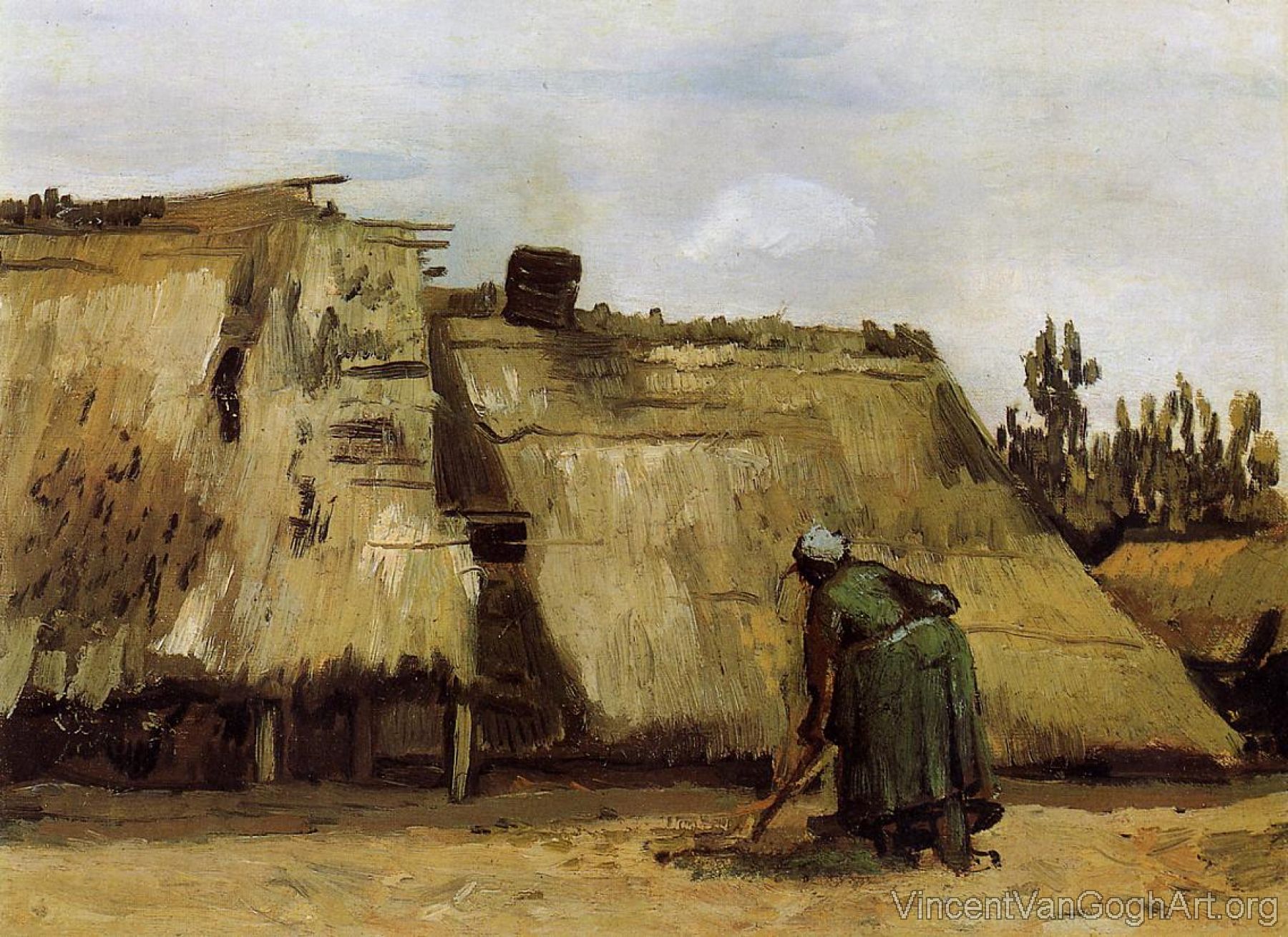 Cottage with Woman Digging II